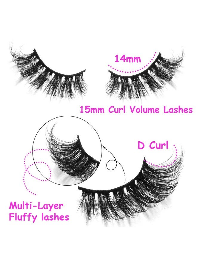 10 Pairs Half Lashes 3D Multilayers Fluffy Cat Eye Lashes Clear Band Natural Look False Eyelashes That Look Like Extensions 15Mm Curl Volume Lashes Reusable (A2)