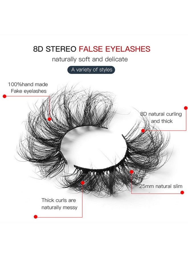 Fluffy Wispy False Eyelashes 8D Volume Thick Soft Strip Eyelash Dramatic Faux Mink Fake Eye Lashes 5 Pairs Multi Pack