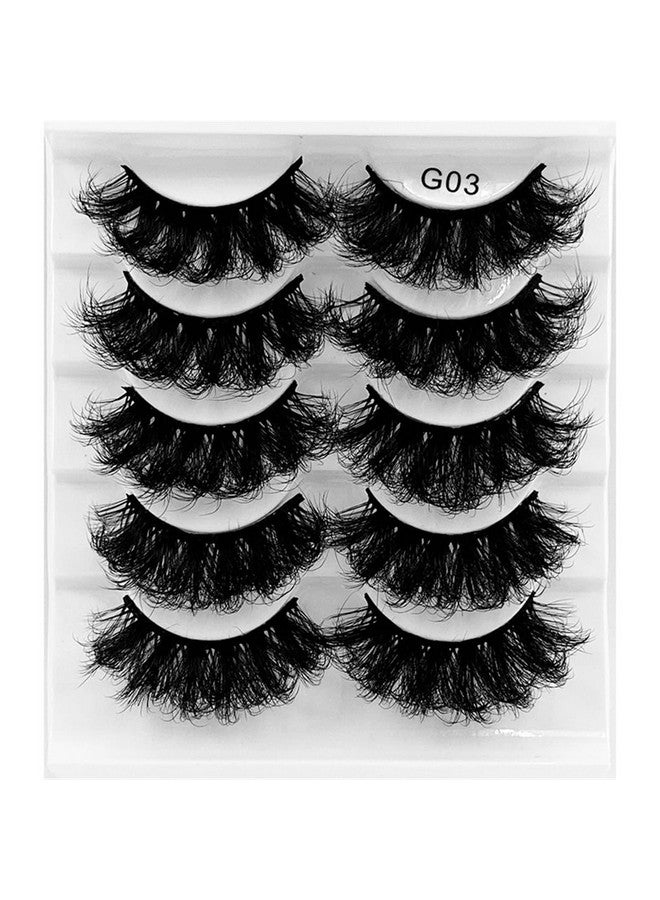 Fluffy Wispy False Eyelashes 8D Volume Thick Soft Strip Eyelash Dramatic Faux Mink Fake Eye Lashes 5 Pairs Multi Pack