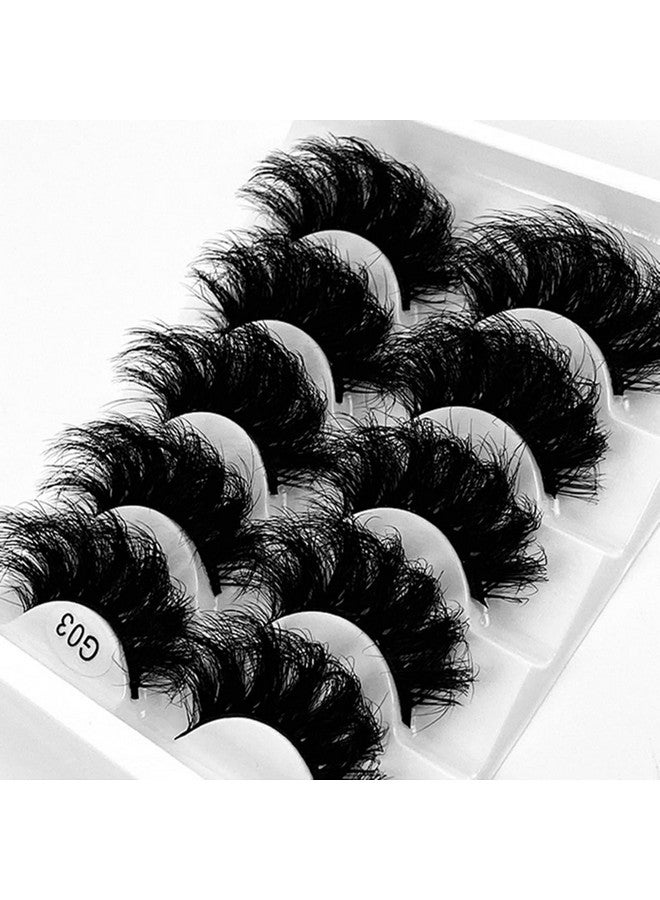 Fluffy Wispy False Eyelashes 8D Volume Thick Soft Strip Eyelash Dramatic Faux Mink Fake Eye Lashes 5 Pairs Multi Pack