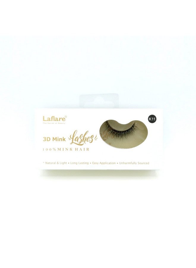 3D 100% Real Mink Eyelashes Luxurious Handmade Light Natural Long Lasting Easy To Apply False Lashes (K11)