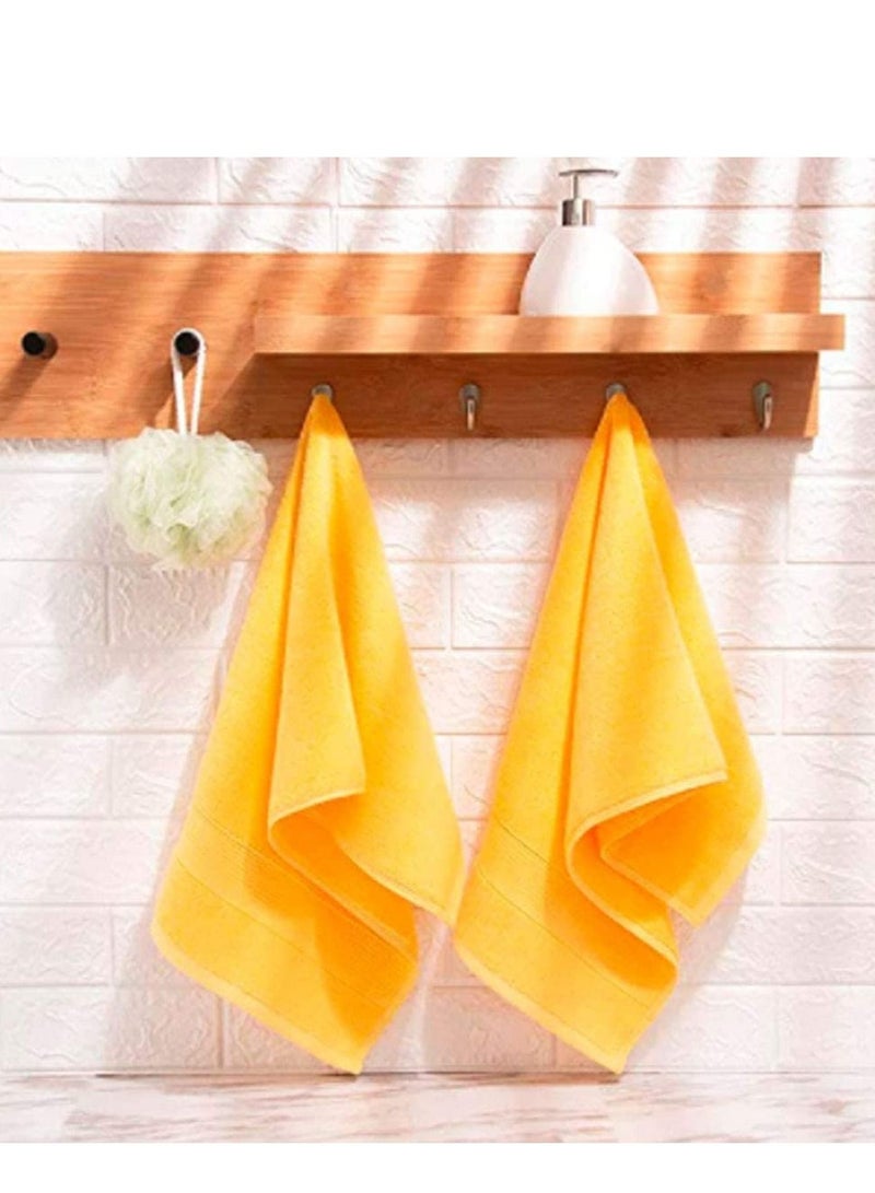 Bathroom Hand Towels, Home Soft Cotton Super Highly Absorbent Towel for Bath, Luxurious, Face, Gym and Spa, Yellow 2 Pack