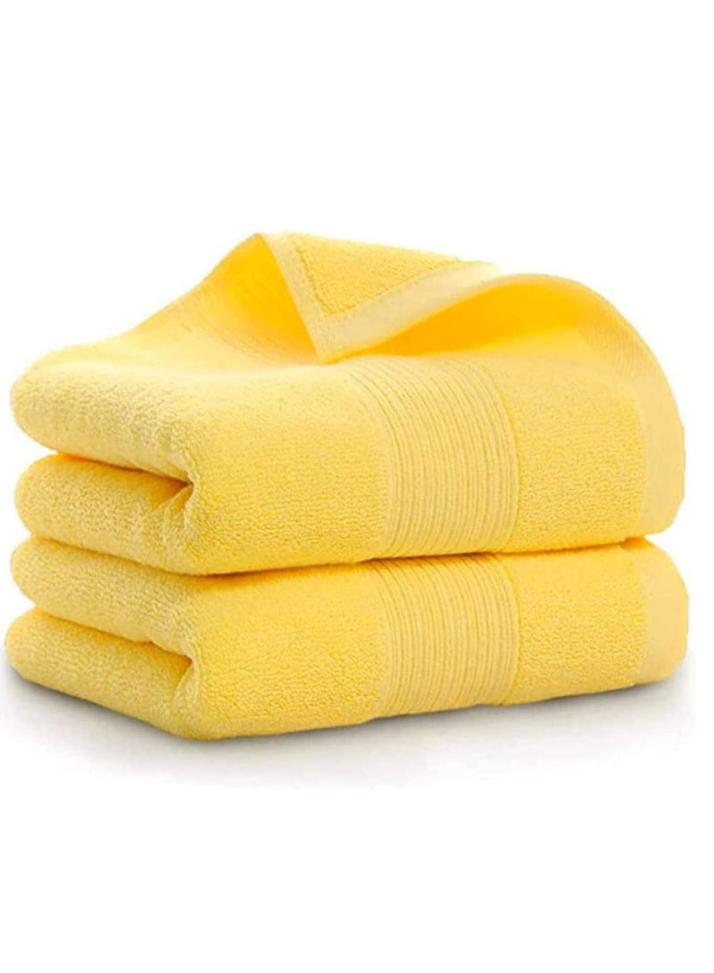 Bathroom Hand Towels, Home Soft Cotton Super Highly Absorbent Towel for Bath, Luxurious, Face, Gym and Spa, Yellow 2 Pack