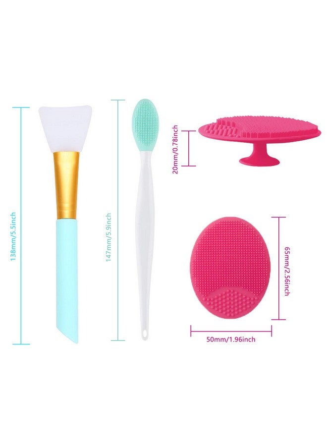 6 Pieces Soft Silicone Face Scrubber Facial Cleansing Brush Pore Cleansing Pad Lip Exfoliator Brush Silicone Face Mask Brush For Skin Care
