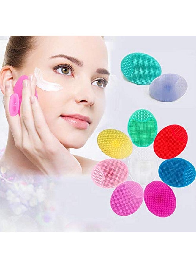 10 Pcs Facial Cleansing Brushsoft Silicone Face Scrubberfacial Exfoliation Scrub For Massage Pore Cleansing Blackhead Removing Deep Scrubbing For All Kinds Of Skins