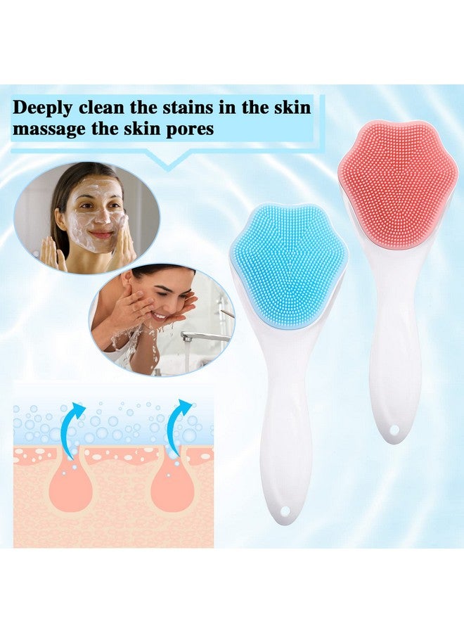 Silicone Pore Polishing Wand2 Pcs Face Scrubber Exfoliating Brush Manual Handheld Facial Cleansing Brush Blackhead Scrubber Face Cleanser With Soft Bristles For Deep Cleaning Skin Care Pore Cleansing