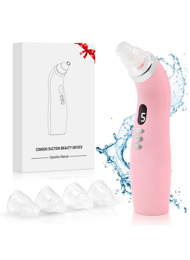 Blackhead Remover Pore Vacuumnewest Upgraded Usb Rechargeable Facial Pore Cleaner Blackhead Removal Kit With 3 Suction Power(Pink)