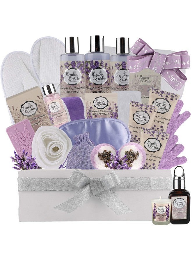 Deluxe Xl Spa Gift Basket For Women Natural Lavender Chamomile Spa Bath Set Infused With Essential Oils. Sulfate Free Spa Gift Set To Soothe & Moisturize Your Skin (Lavender Chamomile)