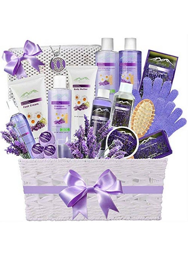 Premium Deluxe Bath & Body Gift Basket. Ultimate Large Spa Basket 1 Spa Gift Baskets For Women (French Lavender)