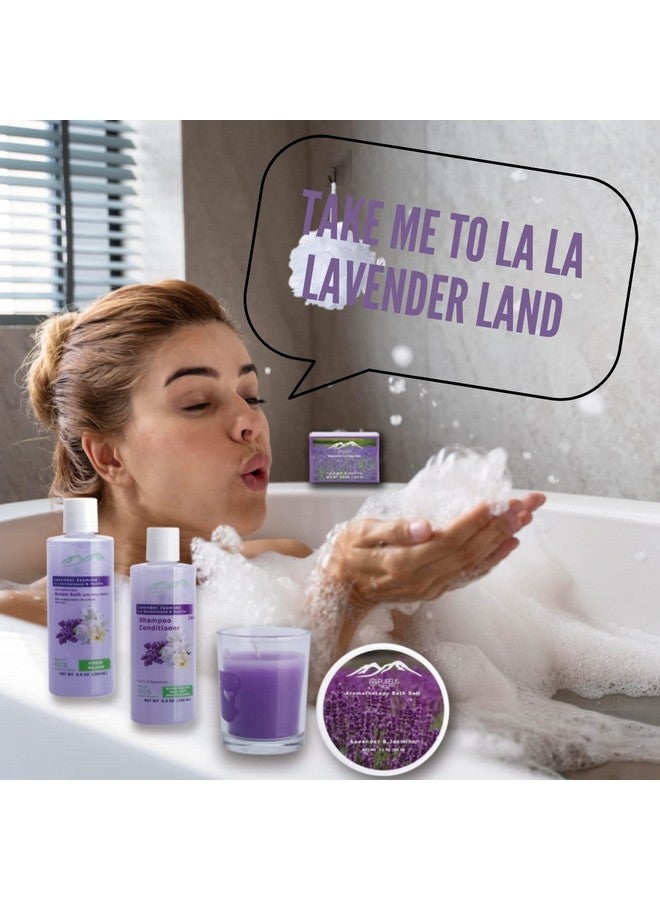 Bath Gift Baskets For Women. Purelis Xl Lavender & Jasmine Bath Gifts For Her Spa Basket Is Filled With All Natural Spa Goodies Sulfate & Paraben Free.