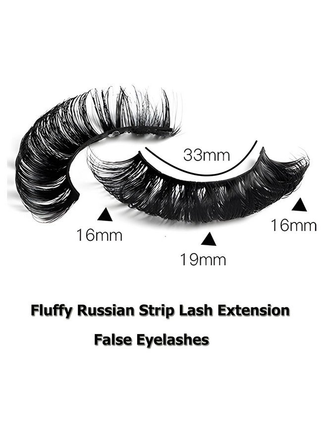 10 Pairs False Eyelashes Russian Strips Eye Lashes Fluffy False Lash Wispy Eyelash Extension Natural Look D Curly Volume Fake Eyelashes Reusable Eye Lash For Women Girls