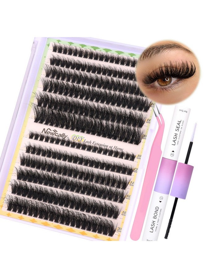 Fluffy Lash Extensions Kit 240 Pcs Wispy Cluster Lashes 1020Mm Individual Eyelashes Cluster Eyelash Extensions With Lash Glue Bond And Seal Tweezers (70D+80D) By Newcally