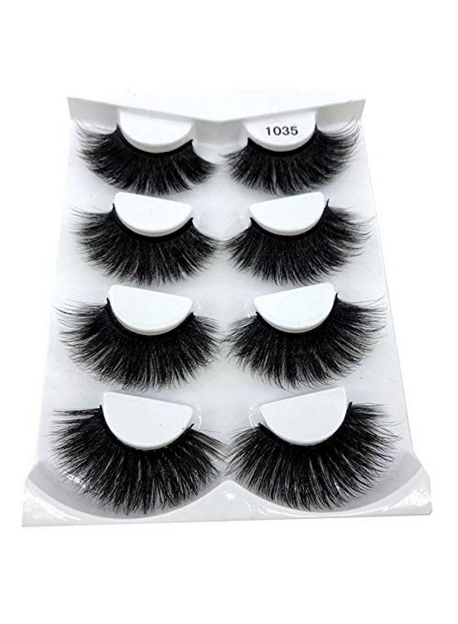 New 4 Pairs 3D Mink Hair False Eyelashes Crisscross Wispy Cross Fluffy Length 2530Mm Lashes Extension Handmade Eye Makeup Tools (1035)