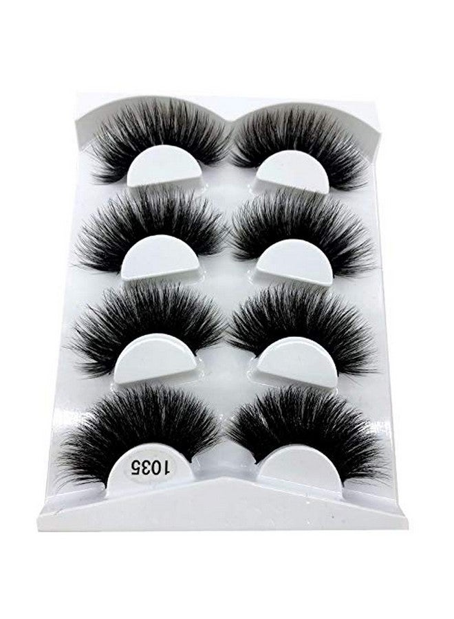 New 4 Pairs 3D Mink Hair False Eyelashes Crisscross Wispy Cross Fluffy Length 2530Mm Lashes Extension Handmade Eye Makeup Tools (1035)