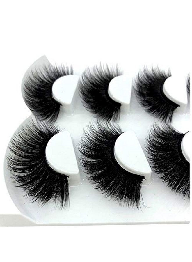 New 4 Pairs 3D Mink Hair False Eyelashes Crisscross Wispy Cross Fluffy Length 2530Mm Lashes Extension Handmade Eye Makeup Tools (1035)