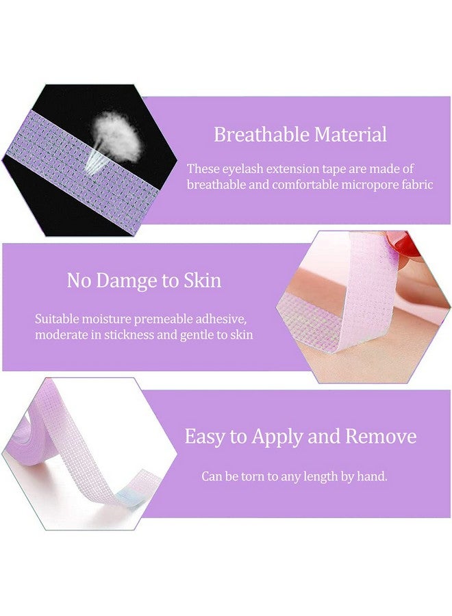 6 Rolls Lash Extension Under Eye Tape Ebanku Breathable Fabric Eyelash Tape Micropore Adhesive Tape For Eyelashes Extension Supply Individual Eye Lashes Tools (Purple)