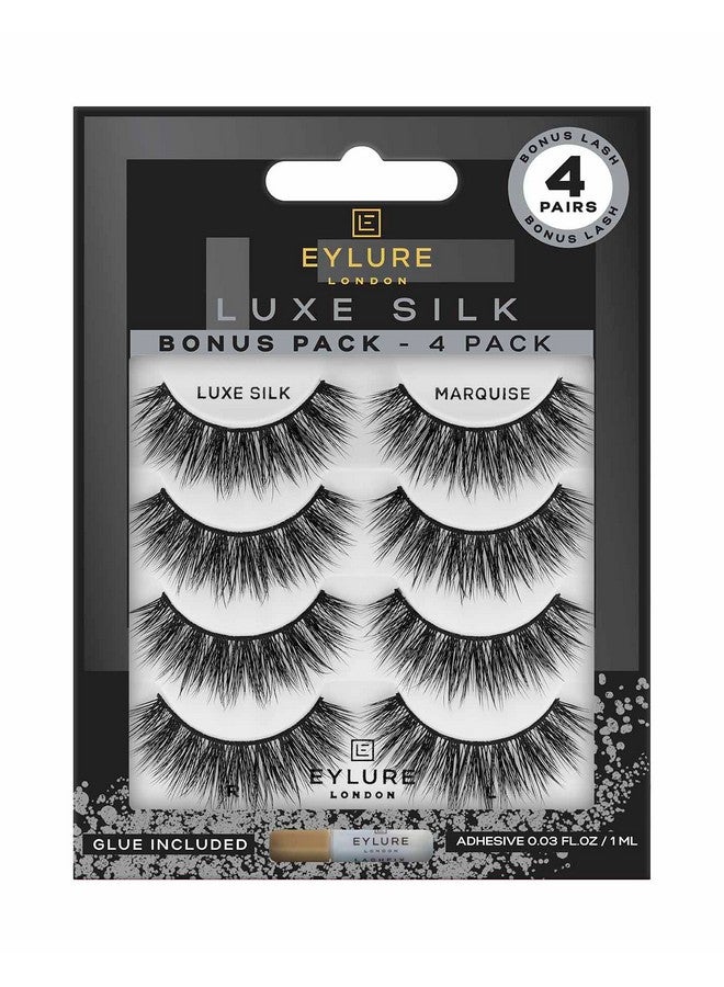 False Lashes Luxe Silk Marquise With Adhesive Included 3 Pair Black