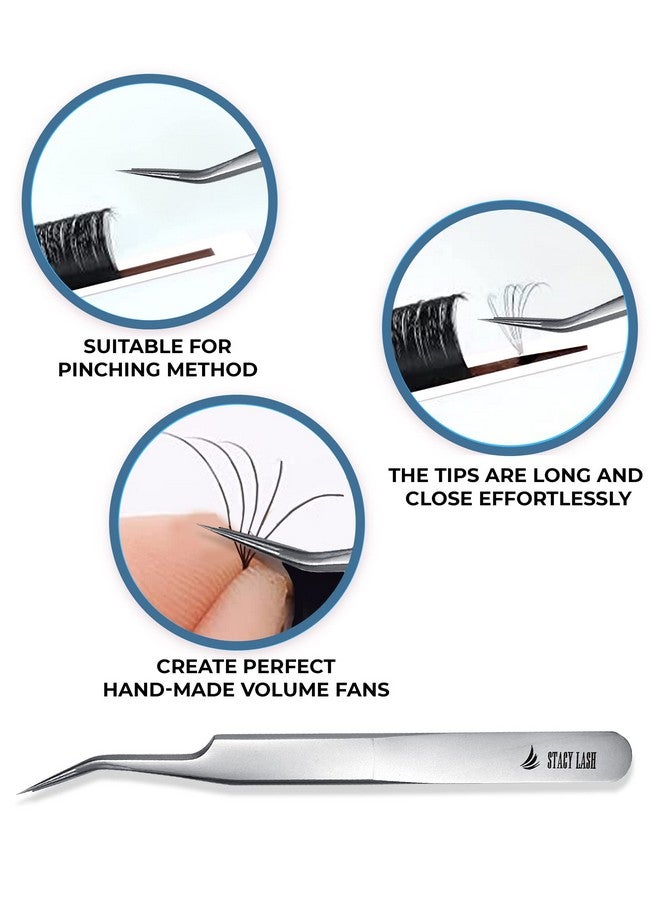 Stl7 Curved Eyelash Extension Tweezerssupplies For False Lashes Isolation & Volume Extensionsprecision Applicator Toolbeauty Accessoriessharp Tweezer Tipeyelashes Tools