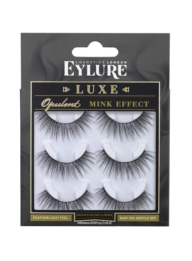 Luxe Silk Faux Mink Opulent Lash Multi Pack Reusable Adhesive Included 3 Pairs 0.07 Ounce