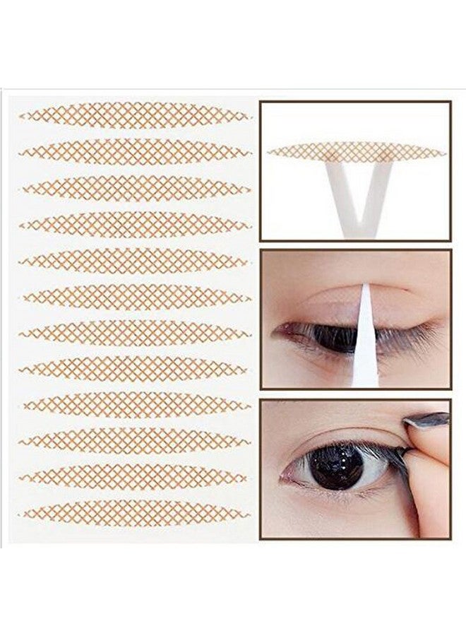 800 Pcs Skin Color Lace Mesh Natural Invisible Single Double Side Eyelid Tape Stickers Makeup Eyelid Tape For Hooded Droopy Uneven Monoeyelids Beauty Big Eye Decoration