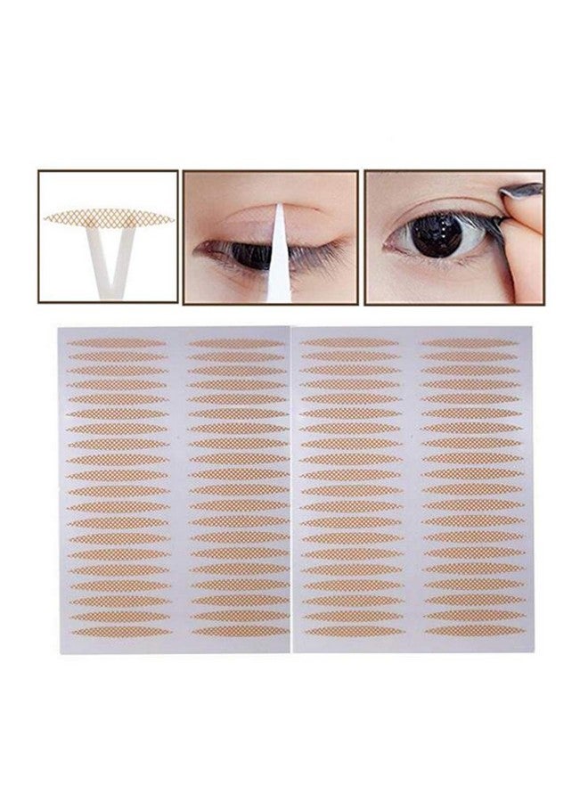 800 Pcs Skin Color Lace Mesh Natural Invisible Single Double Side Eyelid Tape Stickers Makeup Eyelid Tape For Hooded Droopy Uneven Monoeyelids Beauty Big Eye Decoration