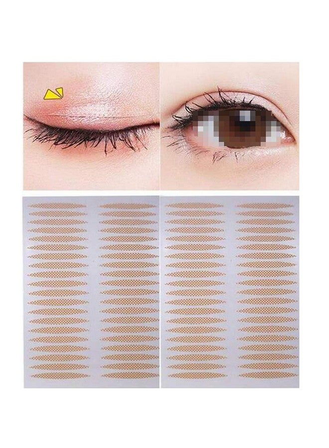 800 Pcs Skin Color Lace Mesh Natural Invisible Single Double Side Eyelid Tape Stickers Makeup Eyelid Tape For Hooded Droopy Uneven Monoeyelids Beauty Big Eye Decoration