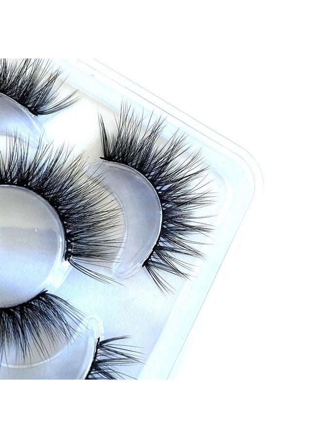 Sunniess False Eyelashes 8D Faux Mink Lashes 100% Handmade Reusable Natural Look Fake Eye Lashes Cateye Fluffy Wispy Lashes Dramatic Long Thick Volume Soft Lashes Packs (8D17)