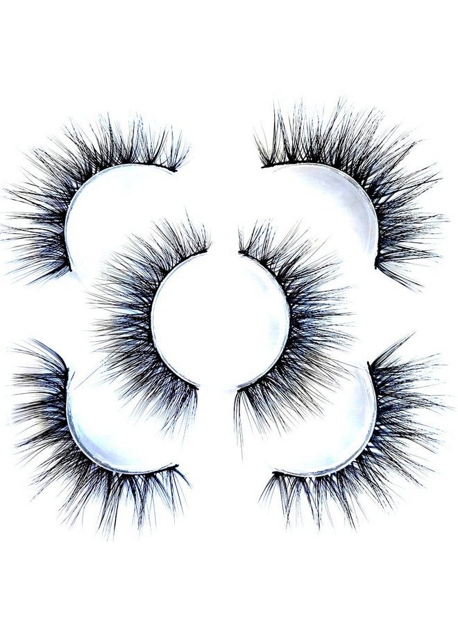 Sunniess False Eyelashes 8D Faux Mink Lashes 100% Handmade Reusable Natural Look Fake Eye Lashes Cateye Fluffy Wispy Lashes Dramatic Long Thick Volume Soft Lashes Packs (8D17)