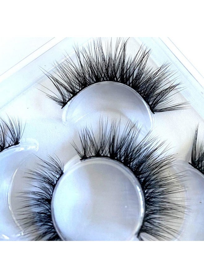 Sunniess False Eyelashes 8D Faux Mink Lashes 100% Handmade Reusable Natural Look Fake Eye Lashes Cateye Fluffy Wispy Lashes Dramatic Long Thick Volume Soft Lashes Packs (8D17)