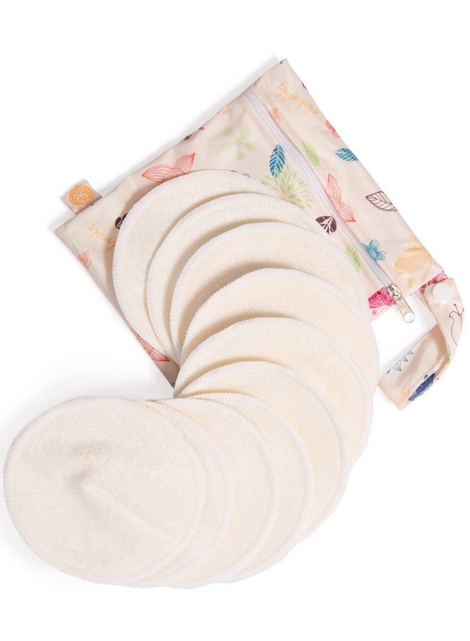 Organic Reusable Nursing Pads 10 Pack Washable Breast Pads For Breastfeeding With Carry Bag