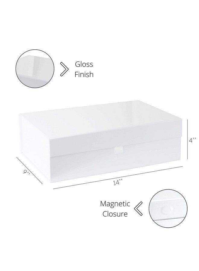 White  Hard Gift Box With Magnetic Closure Lid 14