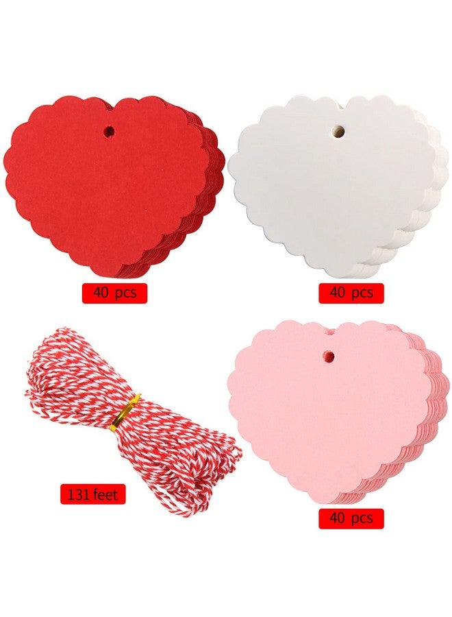 Valentine Heart Gift Tags120 Pcs Kraft Paper Hanging Tags With String For Valentine'S Daywedding And Mother'S Day Gift Wrapping(Redpinkwhite)