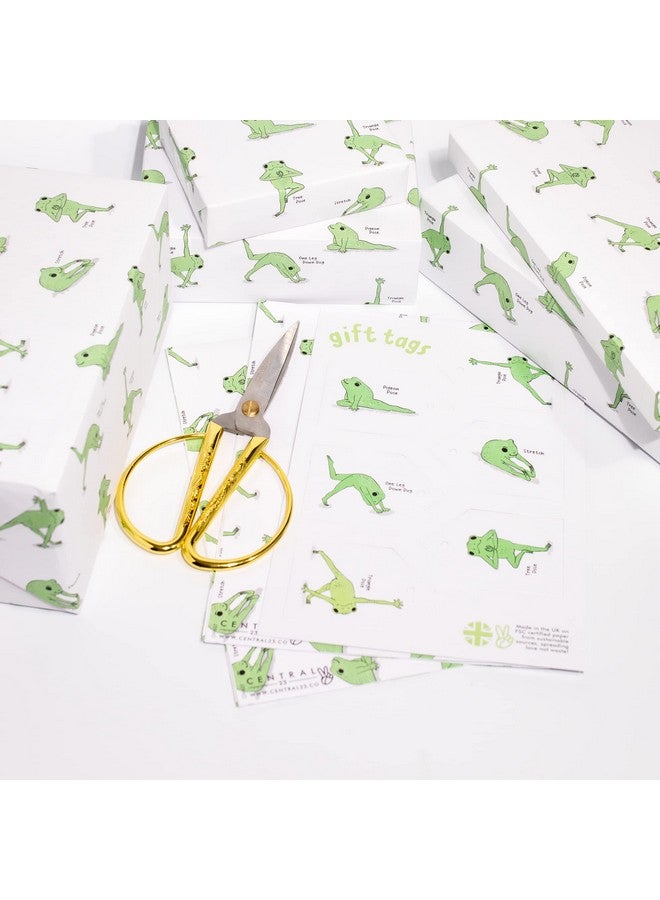 Yoga Wrapping Paper 6 Sheet Of Gift Wrap With Tags Yoga Frogs Birthday Wrapping Paper For Her Yoga Poses For Men Women Recyclable