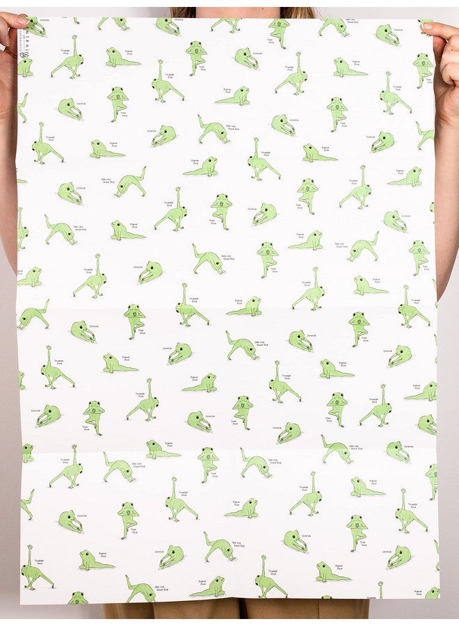 Yoga Wrapping Paper 6 Sheet Of Gift Wrap With Tags Yoga Frogs Birthday Wrapping Paper For Her Yoga Poses For Men Women Recyclable
