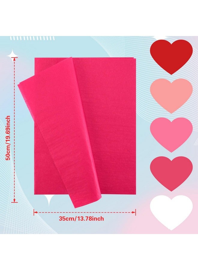 100 Sheets Valentine'S Day Tissue Paper Red Pink Wrapping Paper For Valentine'S Day Wedding Party Decoration Diy Crafts Gift Packing 19.7 ×13.8 Inch (5 Colors)