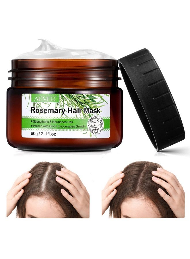 Rosemary Hair Mask Infused With Biotin (2 Fl.Oz) Rosemary Strengthening Hair Masque Deep Conditioner For Dry Damaged & Frizzy Hair Nourishes Hair Natural Rosemary Mint Hair Mask