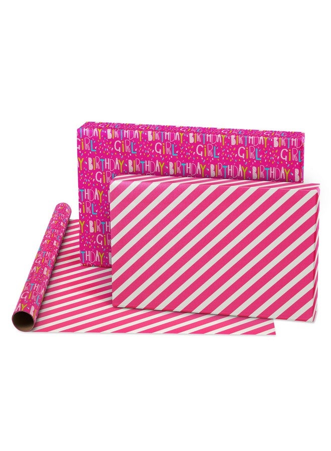 Reversible Birthday Wrapping Paper Stars Polka Dots And Balloons (3 Pack 120 Sq. Ft)