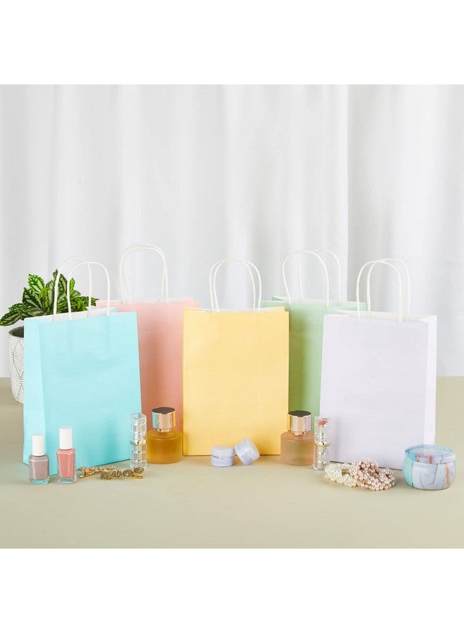 25Pack Pastelcolored Paper Gift Bags With Handles For Goodies Birthday Party Favors Colorful Party Bags Baby Shower Supplies 5 Rainbow Colors (6.3 X 3.2 X 8.7 Inches)