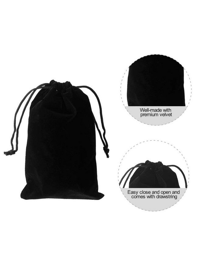 20Pcs Velvet Drawstring Bags 5X7 Inches Velvet Pouches For Jewelry Gift Packaging (Black)