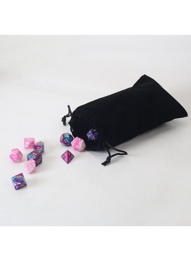 20Pcs Velvet Drawstring Bags 5X7 Inches Velvet Pouches For Jewelry Gift Packaging (Black)