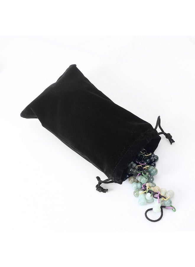 20Pcs Velvet Drawstring Bags 5X7 Inches Velvet Pouches For Jewelry Gift Packaging (Black)