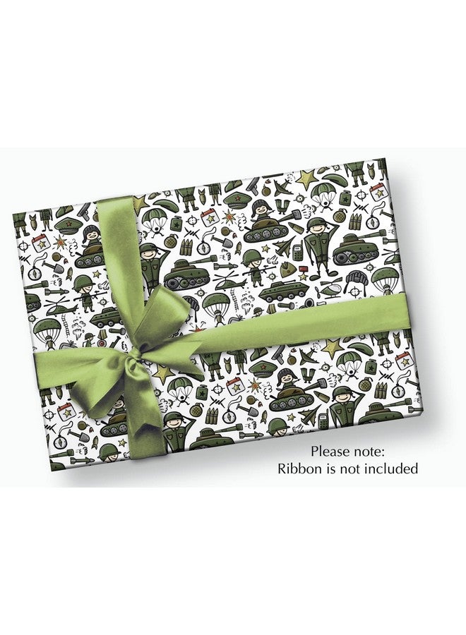 Military Present Gift Wrapping Paper Folded Flat 30 X 20 Inch 3 Sheets