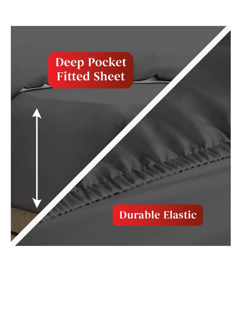 Premium Grey Queen Sheets Set - 1800 TC Series 4 Piece Bed Sheets - Soft Brushed Microfiber Fabric - 16 Inches Deep Pockets Sheets Wrinkle Free & Fade Resistant by Infinitee Xclusives