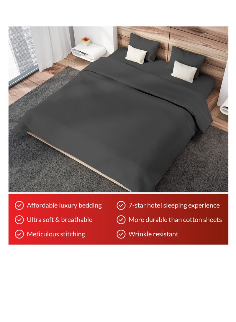 Premium Grey Queen Sheets Set - 1800 TC Series 4 Piece Bed Sheets - Soft Brushed Microfiber Fabric - 16 Inches Deep Pockets Sheets Wrinkle Free & Fade Resistant by Infinitee Xclusives