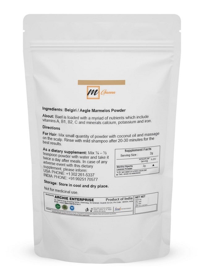 100% Natural Belgiri Aegle Marmelos Bael Phal Dry Bel Wood Apple Powder For Healthy Hair And Skin 227 Gms0.5 Lbs
