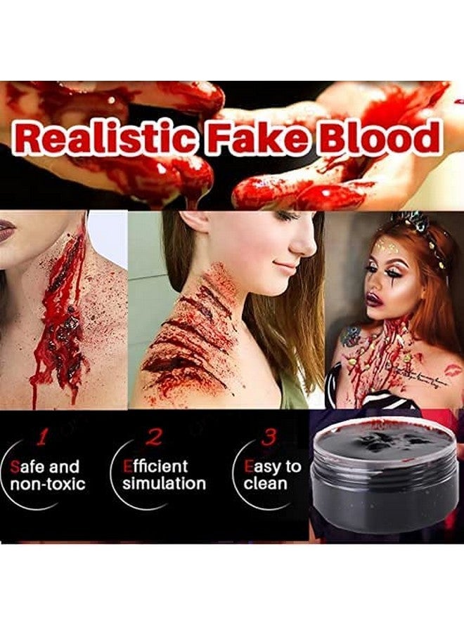 Liquid Latex Scar Wax Sfx Makeup Kit For Fake Scars Wounds Burns With 6 Color Bruise Wheel Face Body Paint Stage Blood Coagulated Blood Gel And Spatula Sponges Qtips