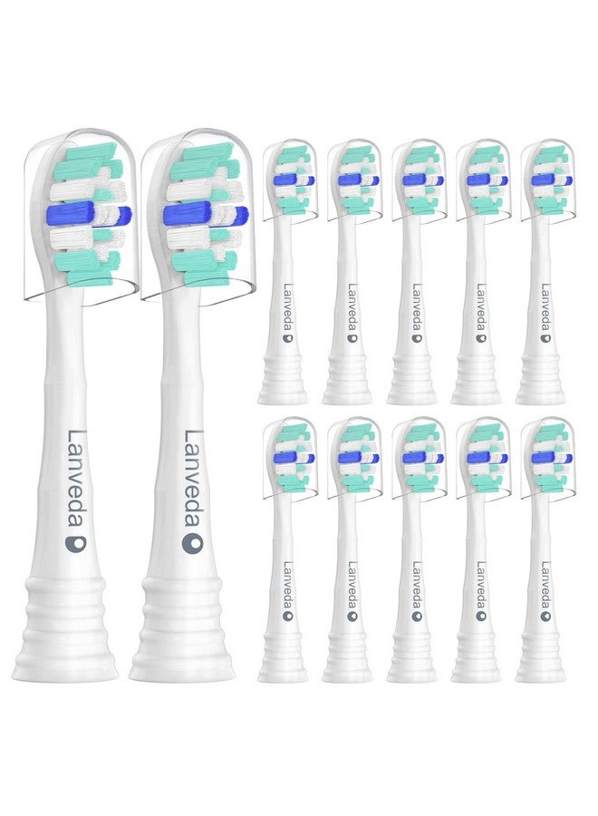 Replacement Toothbrush Heads Compatible With Philips Sonicare 4100 Toothbrush 12 Pack Refills For C1 C2 Replacement Brush Heads And Clickon Electric Toothbrush Turquoise/White B927C