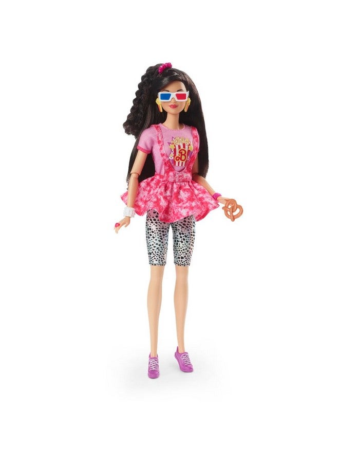 Barbie Doll Black Hair 80Sinspired Movie Night Barbie Rewind Series Nostalgic Collectibles Clothes And Accessories