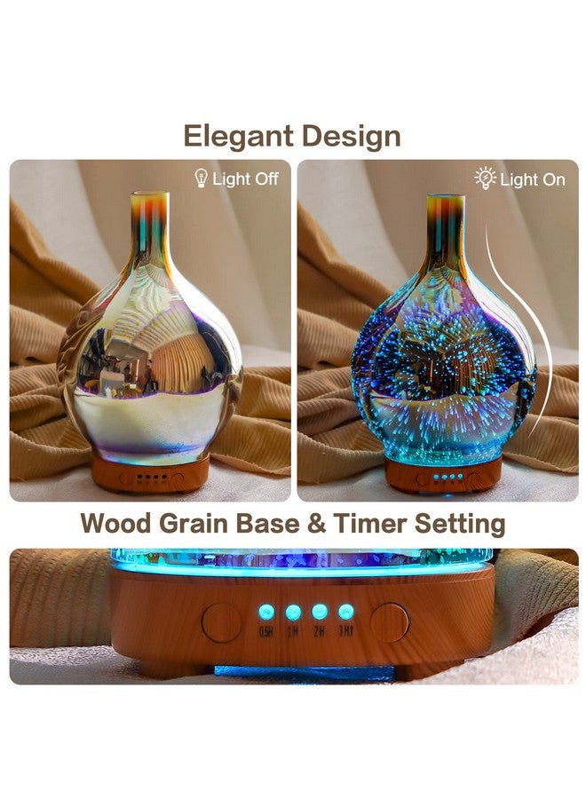 3D Essential Oil Diffuser Cool Mist Humidifier Ultrasonic Aromatherapy Diffuser100Ml Last 4Hauto Shutoffair Refreshdecoration For Homeofficeyogababysleep