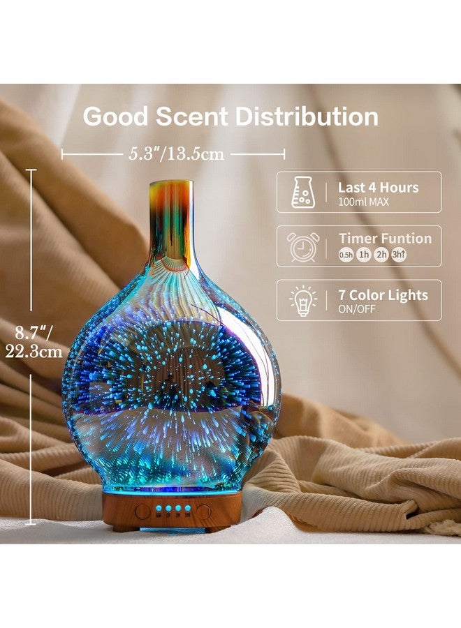 3D Essential Oil Diffuser Cool Mist Humidifier Ultrasonic Aromatherapy Diffuser100Ml Last 4Hauto Shutoffair Refreshdecoration For Homeofficeyogababysleep